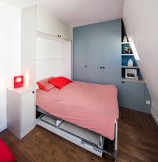 lit escamotable sous pente bleu ciel compagnie des ateliers lit escamotable lit rabattable lit