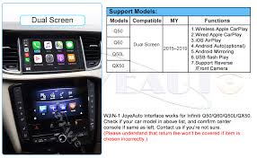 Is there is an optiion to add carplay to qx 60 2020 : Amazon Com Joyeauto Wireless Apple Carplay For Infiniti 8inch Dual Screen 2015 2019 Q50 Q60 Q50l Qx50 Android Auto Car Electronics