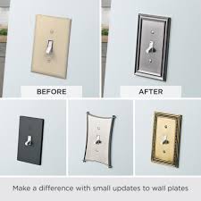 Shop for popular finishes like stainless steel, brass, bronze, black, brown, or white switch plates. Hampton Bay Beaded Decorative Single Duplex Outlet Cover Tumbled Antique Brass W10103 Abt Uh The Home Depot