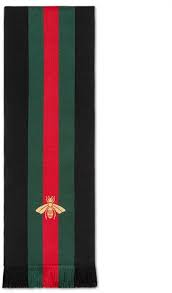 Telechargez ce fond d'ecran ou cette image gratuite du theme publicités. Gucci Bee Web Wool Silk Scarf Black Womens Wrap Scarf Gucci Hype Wallpaper