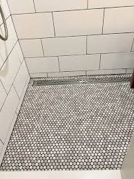 Penny Round Mist Porcelain Floor Tile The Tile Shop The Tile Shop White Subway Tile Shower Porcelain Flooring