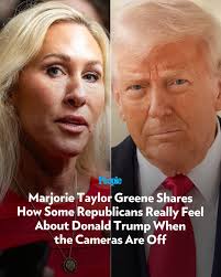 🔗: bit.ly/4rIuJ5P Greene said what some Republicans in Congress said about  Trump "would shock people." 📷️: Eric Lee/Bloomberg via Getty; Yuri  Gripas/CNP/Bloomberg via Getty