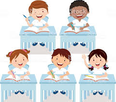 You can add a touch of nature in the room by growing plants and flowers, and tasking the kids with their watering. Vector Illustration Of School Kids Studying In The Classroom Free Illustrations Kids Study Kids School