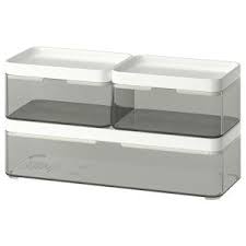 Godmorgon Caja Con Tapa Juego De 5 Ahumado 24x20x10 Cm Ikea Ikea Small Storage Ikea Godmorgon