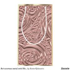 Metallic Rose Gold Elegant Victorian Nouveau Small Gift Bag Zazzle Com Art Nouveau Floral Gift Bags Diy Small Gift Bags