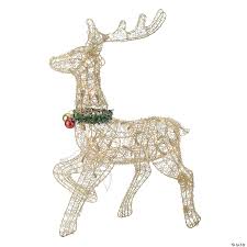 Animated lawn lights for halloween, easter, thanksgiving, valentines, july 4th including led lights Northlight 25 Gold Lighted Prancing Reindeer Outdoor Christmas Decor