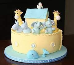 Noah S Ark Baby Shower Cake Noahs Ark Cake Noahs Ark Baby Shower Christening Cake Boy