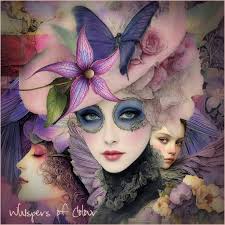 Topo-artifacts with purple haze and misty colors