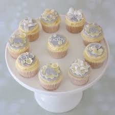 Baby shower kuchen idee baby shower fiesta baby shower baby shower cakes for boys shower bebe baby boy shower unique baby shower themes baby cakes cupcake cakes. Pale Grey And Yellow Elephant Baby Shower Cupcakes Www Cuppiesncream Co Uk Baby Shower Cupcakes Neutral Shower Cupcakes Baby Shower Cupcakes