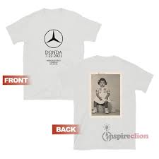 It has an oversized fit, a ribbed round neck, and short sleeves. Kanye West Donda Mercedes Benz Stadium Atlanta Listening Event Shirt