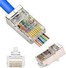 Need instructions for cat 5 wiring? Amazon Com Rj45 Cat5 Cat6 Shielded Connector End Pass Through Gold Plated Ethernet 8p8c 3u Modular Plug 20pack Computers Accessories