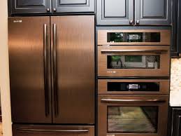 Black And Copper Kitchen Appliances Copper Refrigerator Wall Oven And Wall Microwave Copper Kitchen Appliances Copper Appliances Copper Kitchen