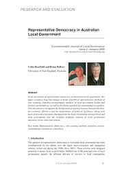 Pdf Representative Democracy In Australian Local Government