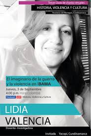 Invitada del municipio de Yacopí, Cundinamarca. Lidia Valencia Rusinque,  docente e investigadora. Magíster en Educación de la Universidad Externado  de Colombia. Especialista en lengua escrita. Docente de idiomas en Bogotá  durante 22