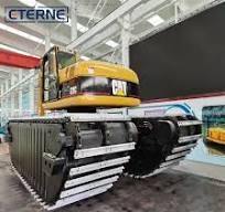 Amphibious Crawler Hydraulic Excavator with Aluminum Alloy Track Pontoons