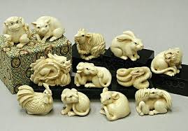 1876 a small and often intricately carved toggle (as of wood, ivory, or metal) used to fasten a small. Netsuke Zodiac Necke Kincugi Iskusstvo I Remeslo