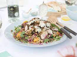 Boil the water and add it to couscous in a large serving bowl. Moroccan Chicken Salad Chelseawinter Co Nz Moroccan Chicken Great Chicken Recipes Chicken Recipes