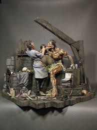 sideshow productions bernie wrightson frankenstein vinyl kit built and painted by steve riojas fantasy model fantasy miniatures diorama