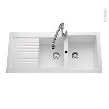Evier De Cuisine Pika Resine Blanc 2 Bacs Egouttoir A Encastrer Oskab Evier Cuisine Evier Egouttoir