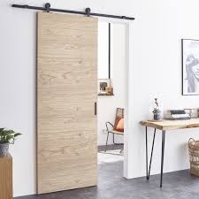 Ensemble Porte Coulissante Noe Mdf 73cm Rail Bolero 2 En Aluminium Artens Porte Coulissante Bois Porte Coulissante Porte Salle De Bain