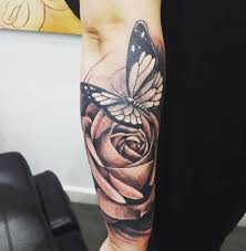 3d butterfly and flower temporary tattoo on shoulder. 28 Awesome Butterfly Tattoos With Flowers Spiritustattoo Com Rose And Butterfly Tattoo Butterfly Tattoos For Women Butterfly Tattoo