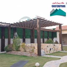 برجولات جلسات خشب وحديد Outdoor Structures Pergola Outdoor