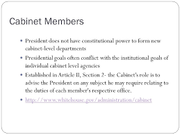 First known use of cabinet government. The Presidency Ppt Download