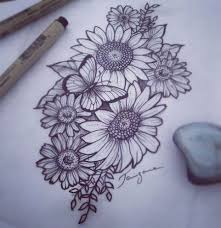 Black And White Floral Thigh Tattoo 28 Trendy Tattoo Sunflower Black And White Roses In 2020 Thigh Tattoo Sunflower Tattoo Shoulder Tattoos
