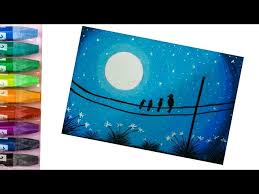 Beautiful Moonlight Scenery Drawing With Oil Pastel Drawing Step By Step In this video i show you how to draw beautiful moonlight scenery, using oil pastels. beautiful moonlight scenery drawing