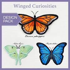 This embroidery design from vdv features a monarch butterfly with pink blossom flowers. Winged Curiosities Monarch 3d Applique Urban Threads Unique And Awesome Embroidery Designs