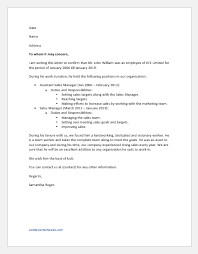 Work Experience Letter For Multiple Positions Word Excel Templates