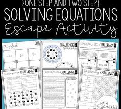 Solving Equations Escape Room Activity Solving Equations Solving Equations Activity Equations