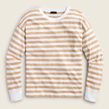 J.Crew: Long-sleeve Slub Cotton T-shirt In Stripe For Women