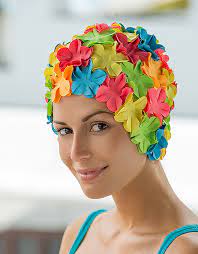 Cuffia da bagno da donna in silicone con fiori applicati in gomma. Cuffia Lattice Con Fiori A Rilievo Piscina Nuoto Vintage Retro Nuotare Ebay
