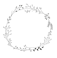 Wreath Wreath Illustration Circle Drawing Floral Drawing