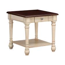 White and cherry coffee table. Rectangular End Table Dark Cherry And Antique White Coaste