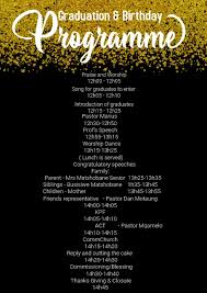 There are many elements of a good party to take into consideration, and the responsibility of the party being a blast falls on you. Birthday Grad Programme Template Postermywall
