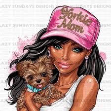 Surprised With Yorkie African American Woman Expression Yorkie