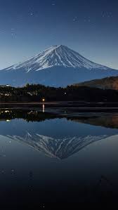 Japan Mount Fuji Night Winter Lake Lights 640x1136 Iphone 5 5s 5c Se Wallpaper Background Picture Image