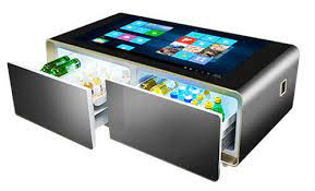 After seeing a similar design elsewhere i decided i would try my hand at building a coffee table with an integrated monitor. Buy Smart Home Capacitive Touchscreen Coffee Table With Refrigerated Cooler Drawers Online In Uae 143459134028
