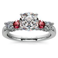 Maybe you would like to learn more about one of these? Vintage Inspired Ruby Diamond Five Stone Ring In White Gold