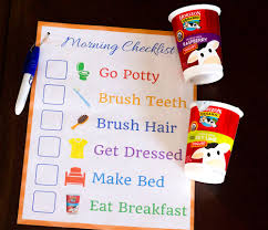 kids morning routine checklist homemade for elle