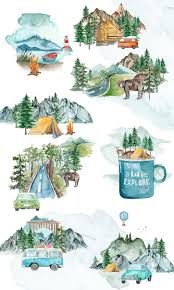 Nature Scenes A Visual Storytelling Digital Watercolor Etsy Watercolor Illustration Digital Watercolor Art