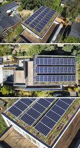Solar Panels And A Green Roof Were Included On Top Of This New House In Seattle Solar Panels Architecture Solar Panel Roof Design Solar Panels Roof