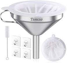 Won't harbor mold or bacteria. Toncoo 5 Inch Premium Stainless Steel Funnel With 200 Mesh Food Filter Strainer Food Grade Kitchen Funnels For Filling Bottles Metal Funnel With Strainer Food Funnel For Kitchen Buy Online At Best Price