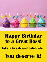 Happy Birthday Wishes For Your Boss Rainbow Cupcake Happy Birthday Card For Boss Birthday Greeting Cards By Davia Happy Birthday Boss Birthday Wishes For Boss Happy Birthday Wishes Cards