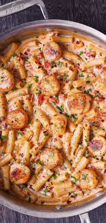 Birds Eye Veggie Made Mac And Cheese Shells Scallops With Creamy Mozzarella Pasta Seafood Pasta Scallop Recipes Pasta Best Scallop Recipe Seafood Dinner