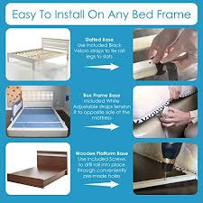 The bed rails for toddlers is one of the best bed rails available in the market as it is the only bed rail that secures all the bed rail is easy to install without any tool required. Toddler Bed Rails Guard Universal Baby Children Bed Rail For Box Spring Slats Kids Bed