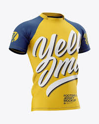 Download Men S Football Jersey Mockup Halfside View In Apparel Mockups On Yellow Images Object Mockups Clothing Mockup Design Mockup Free Football Jerseys PSD Mockup Templates