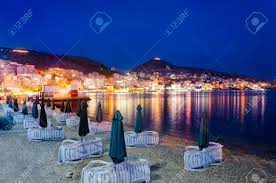 Geographically, the city is located on an open sea gulf of the ionian sea. Night Lights Of Saranda Albania Stock Photo Picture And Royalty Free Image Image 109537189